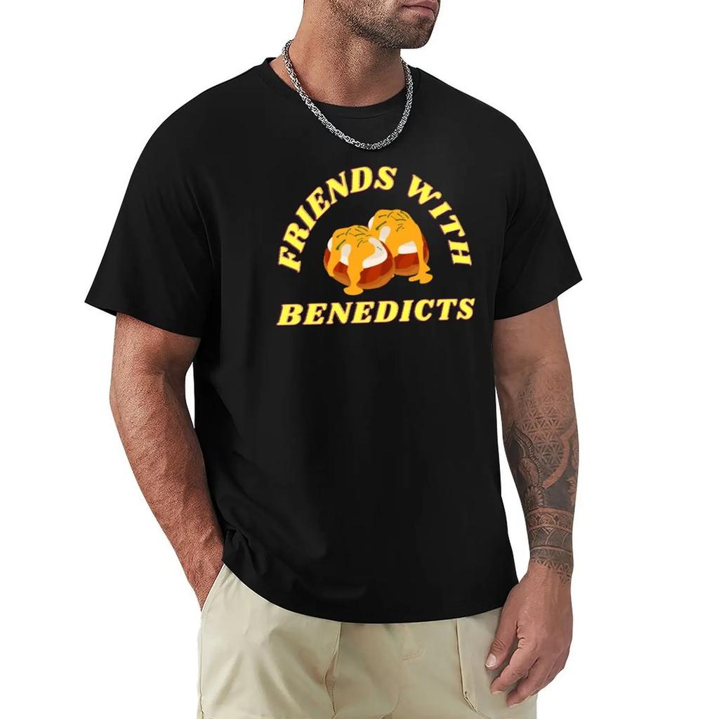 Womens Mens Friends With Benedicts Funny Eggs Benedict T-Shirt Oversized Customs Black T-Shirts For Men