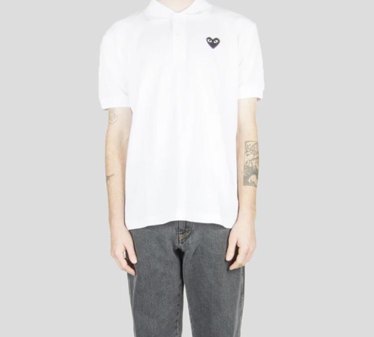 CDG Play Polo Shirt Men's White AZ-T066-051-2