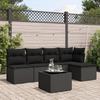 VidaXL Garden Lounge Set 6 Pcs with Cushions Black Braided Resin 3217525