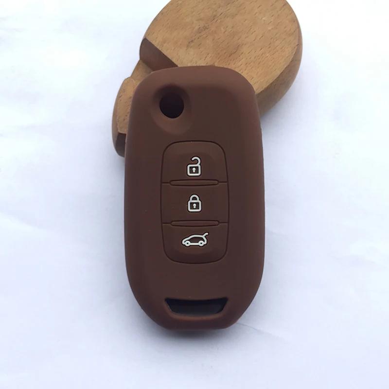 Siliconen Auto Sleutel Auto Hoesje Cover voor Renault Kadjar 3 Knops Klapbare Sleutel Hoesje Cover Shell