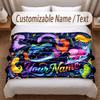 Coperta Morbida a Tema Dinosauri Personalizzata con Stampa Nome Testo Coperta Calda Decorazione Divano Casa Camera da Letto