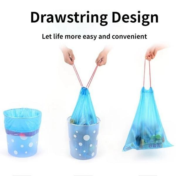 15 Pcs/Roll Thickened Drawstring Trash Bag Garbage Bags for Home Kitchen Office Bedroom