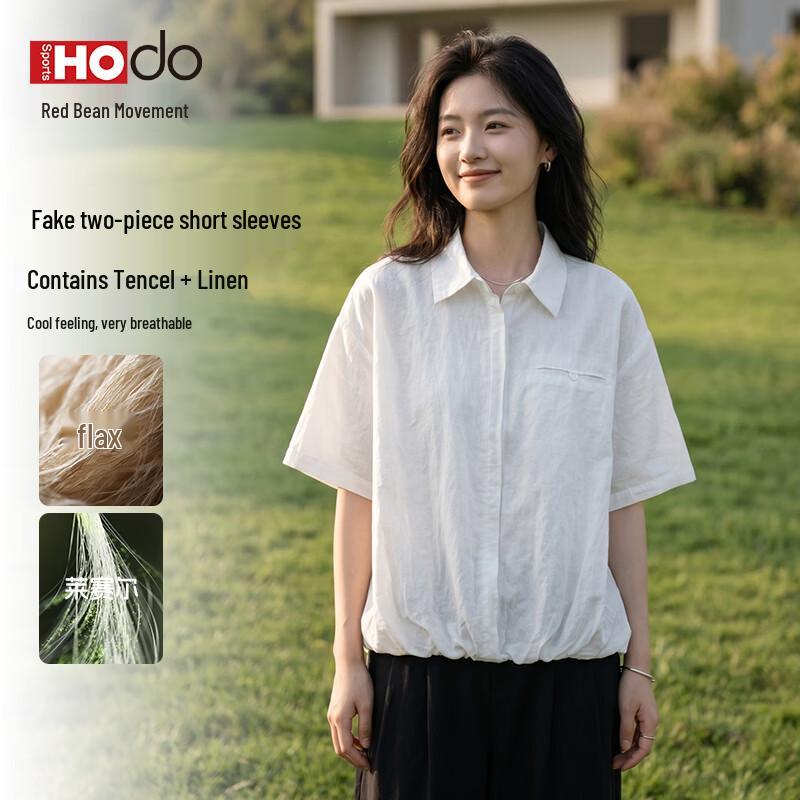 Hodo Sport Women s Tencel Blend Breathable Short Sleeve Shirt L небесно-голубой