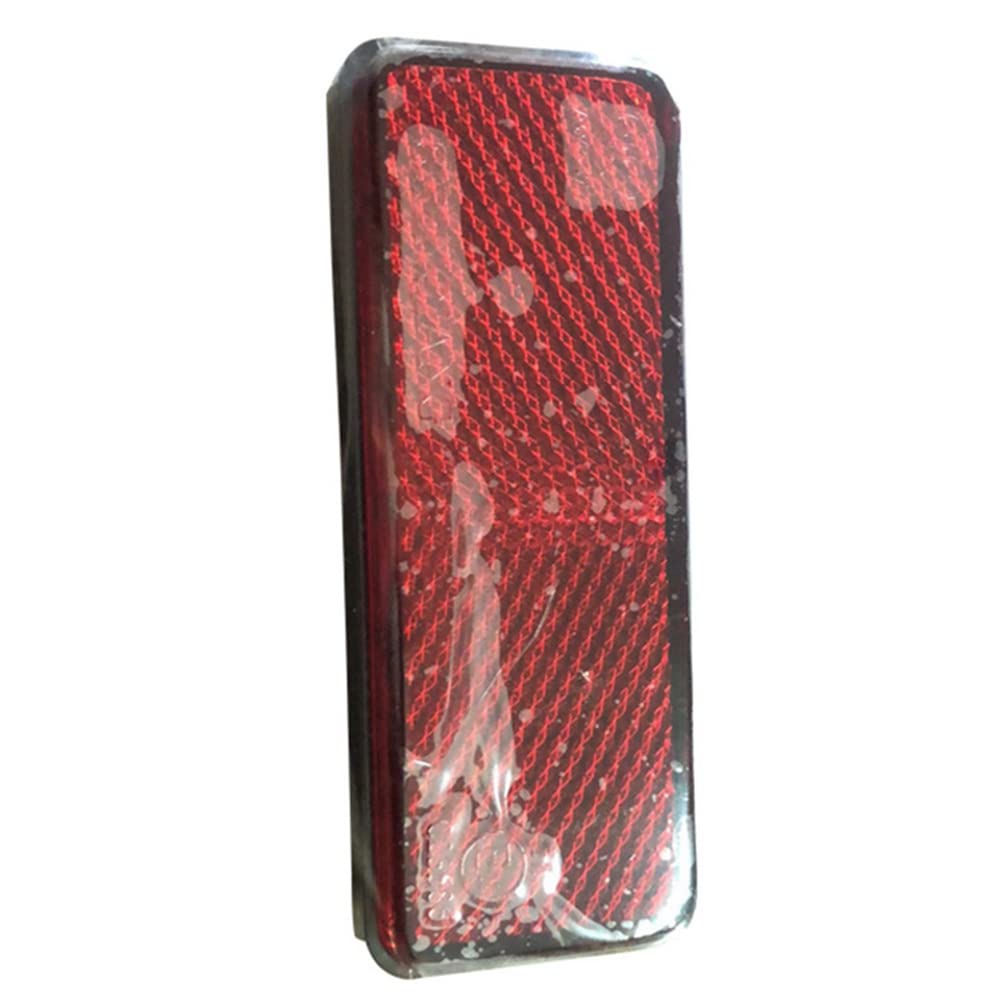 2X Red Light Rear Bike Quad Scooter Bike Reflector License Plate Rectangle Reflector for