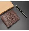 Men's Slim Crocodile Pattern Card Holder Wallet with Money Clip and Multiple Card Slots