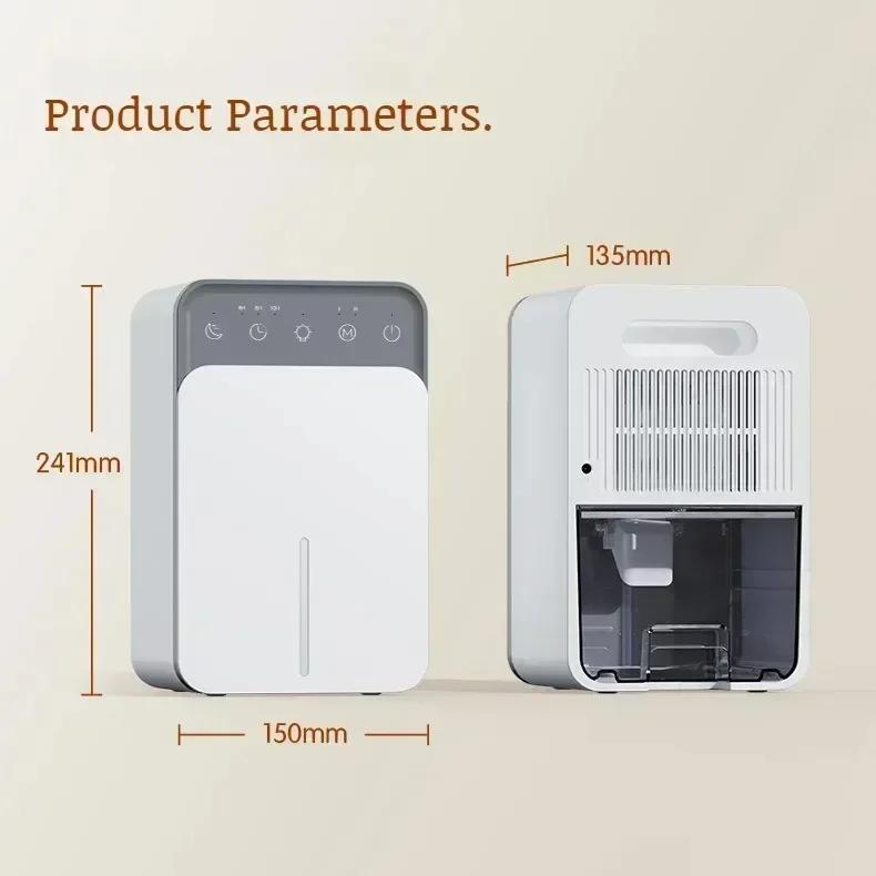 Portable Smart Dehumidifier with Deodorizing & Mold Prevention for Bedroom Office Closet Bathroom Humidity Control