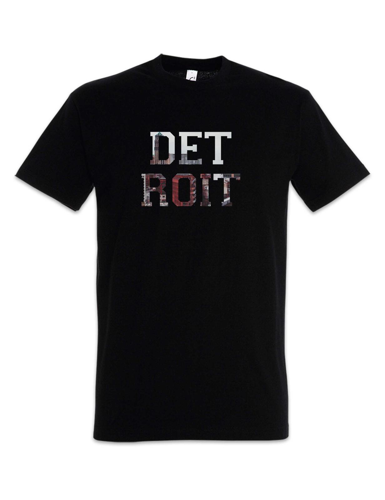 

Detroit T-Shirt Mens Womens Tees Top Michigan Skyline City United States of America USA US 4XL