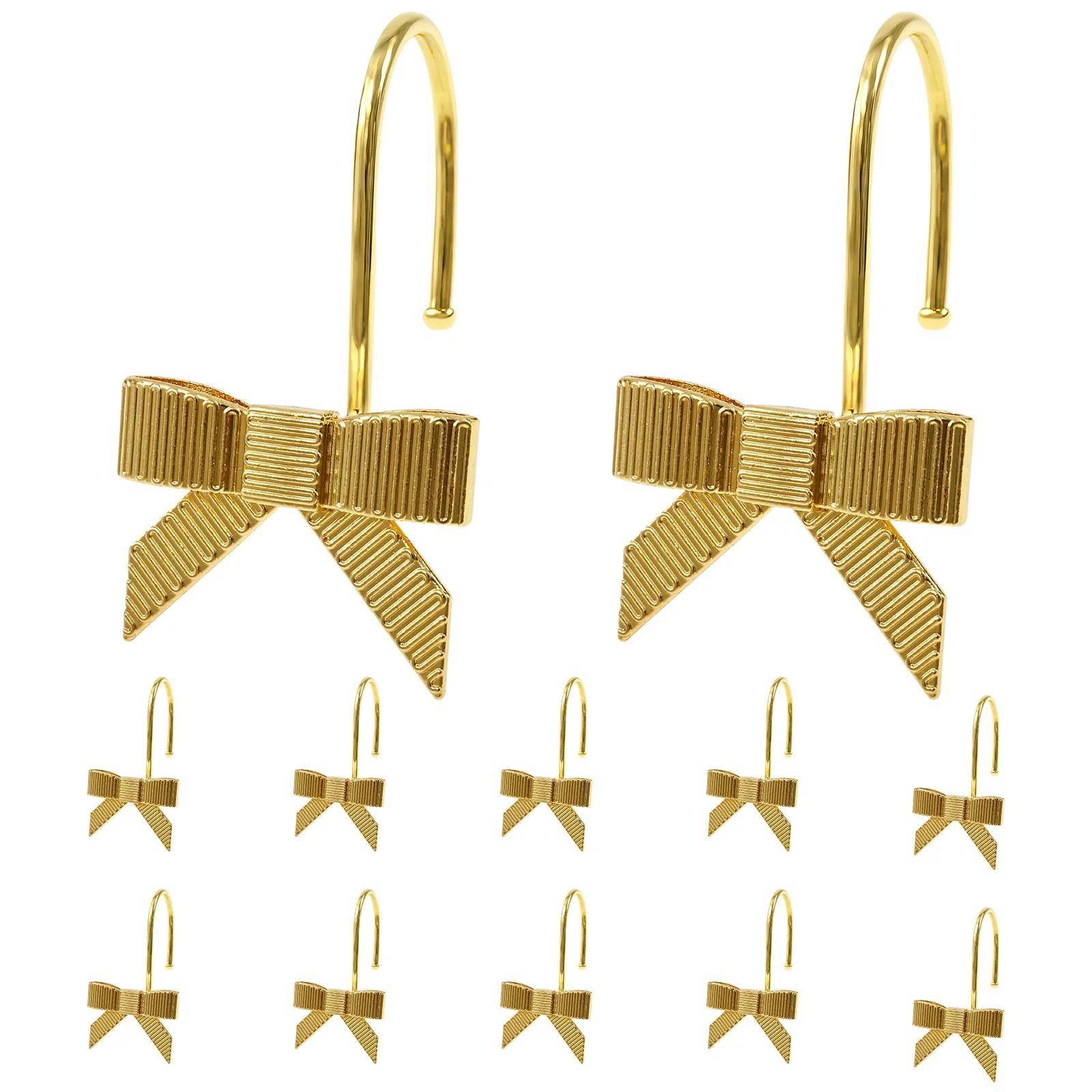 

12Pcs Shower Curtain Hooks Bow Knots Curtain Hook Versatile Pretty Decorative Bow Shower Ring Curtain Bathroom Decor Accessories 12Pcs чорний