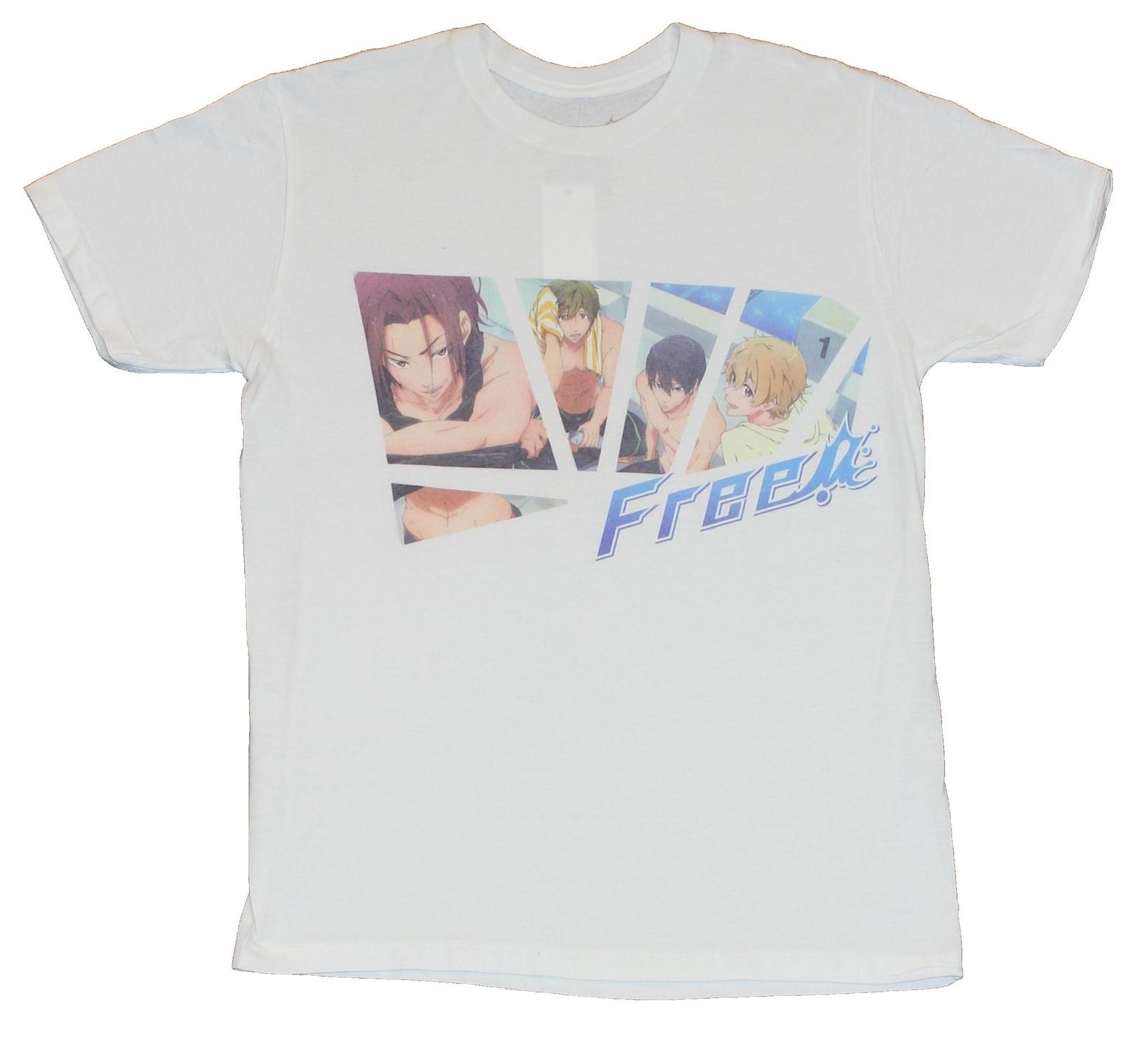 Free! Eternal Summer Adult New T-Shirt - Boxed Character Pics L