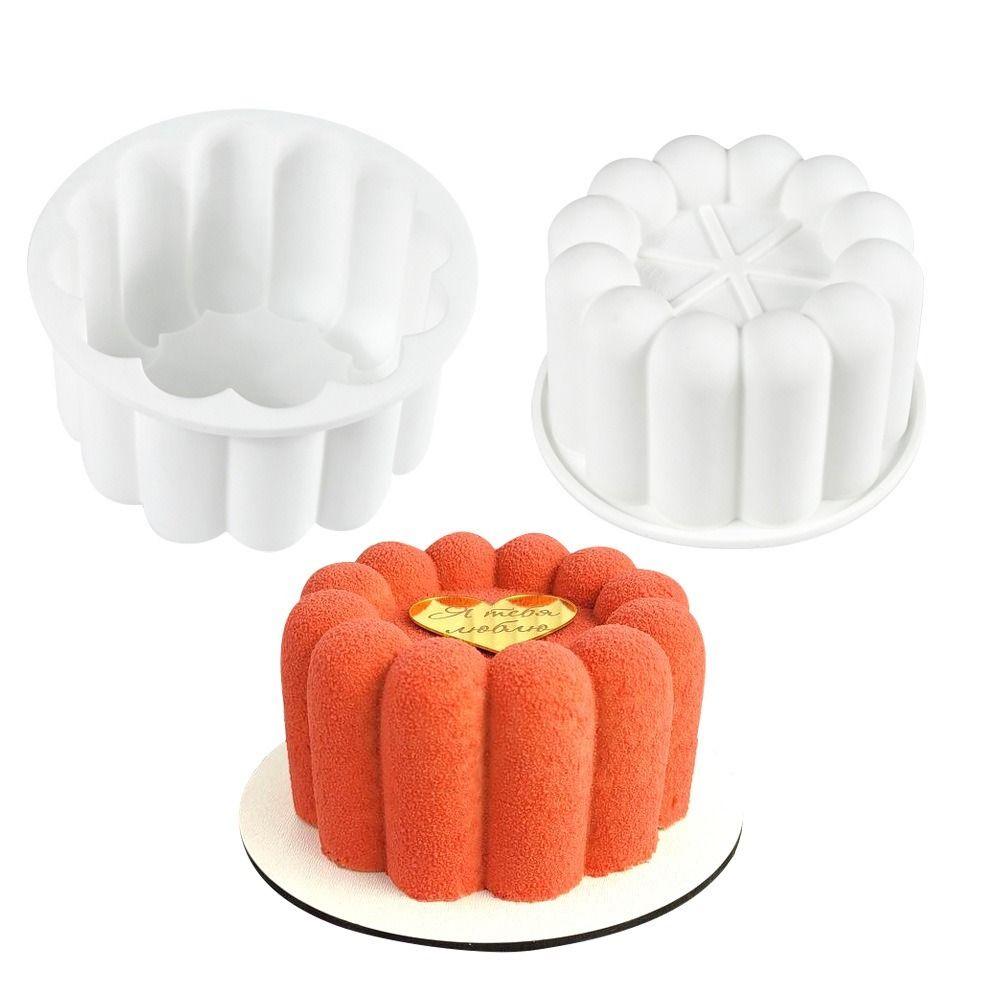 D5 Round Flower Design Bento Cake Silicone Mold Silicone Material Gypsum Making Chocolate Mousse Mould Dessert Make Pudding Mold