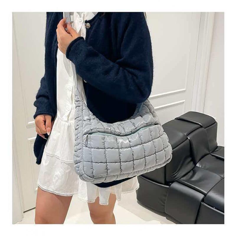 

Bag Female Cross-body College Student Cotton Suit Simple Solid Color Light Class Commuting Cloud 35.5x10x30 серый