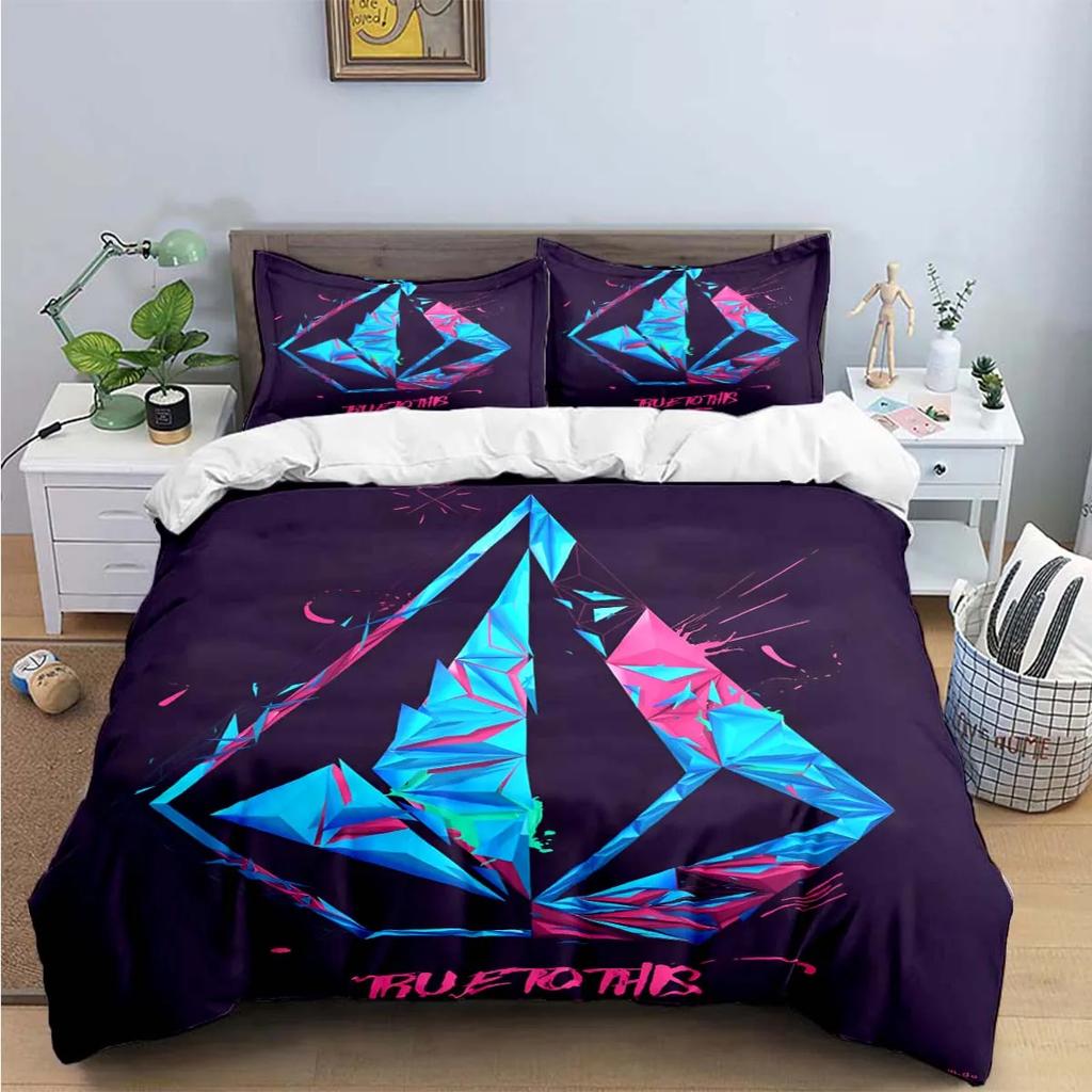 Fashion Exquisite V-Volcom Print Bedding Sets Exquisite Bed Supplies Set Duvet Cover Bed Comforter Set Bedding Set Luxury  Gift