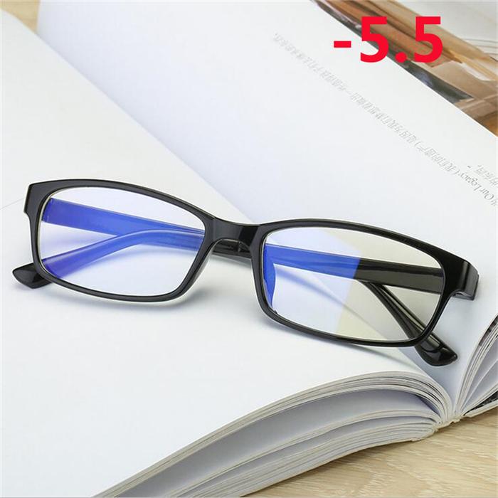 Black Frame Anti-Blu-Ray Square Nearsighted Eyeglasses Women Men Plastic Minus Degree Prescription Glasses -0.5 -1.0 To -6.0