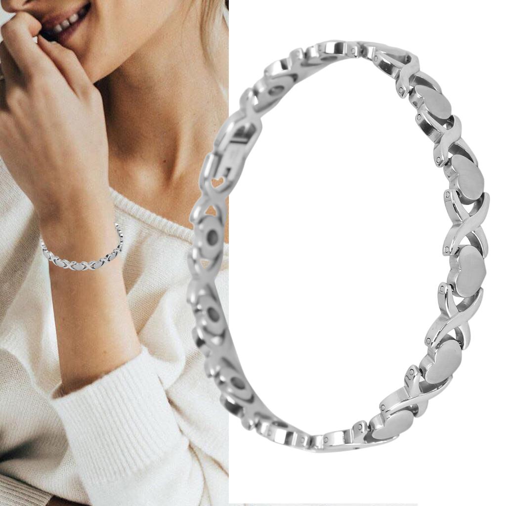 Titanium Steel Magnetic Therapy Bracelet Heart Shape Women Bracelet Jewelry Accessory