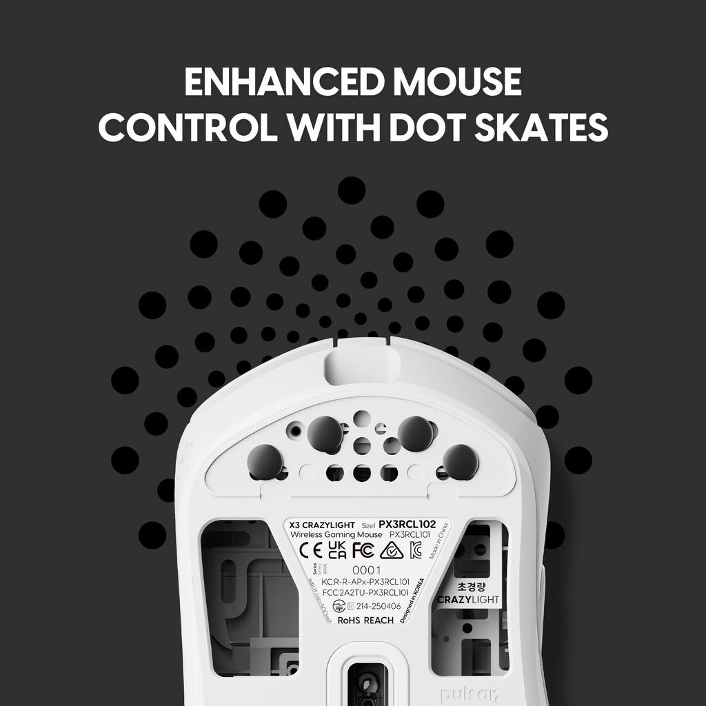 Pulsar Gaming Gears X3 CrazyLight Wireless Gaming 1ms 32000 DPI Optical swich Flagship Sensor Mouse, Ultra-Lightweight 43g, XS-1