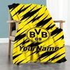 Borussia Dortmund Customize Text Blanket Throw Customizable Blanket Comfortable Great for Office Chair Living Room Nap Couch All-Season Use