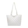 Sophisticated Large Capacity Tote Bag For Women Fashionable Quilted Design Soft Fabric Crossbody Bag Available In Black White Kh