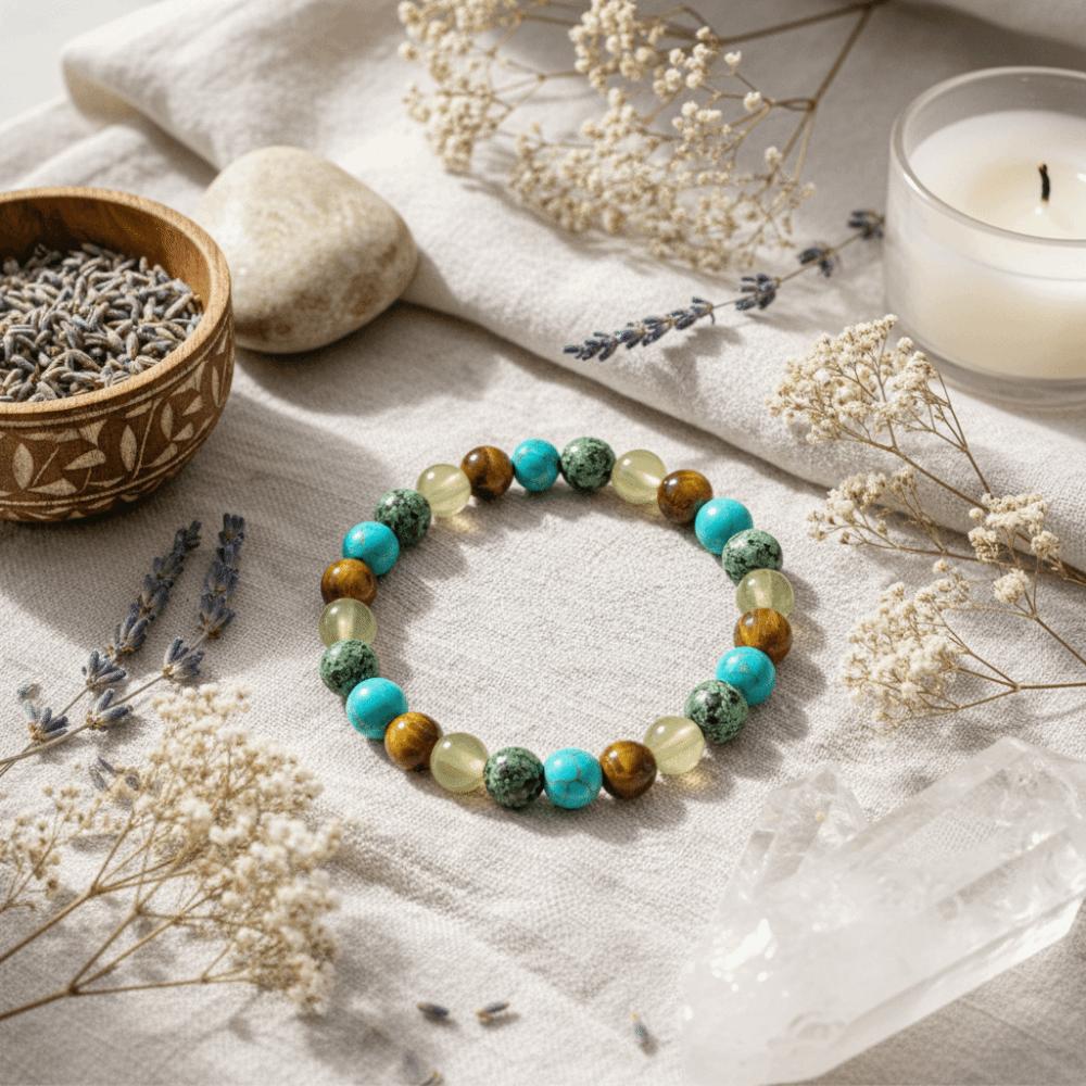 Patchwork Bracelet for Women Vintage Tiger Eye Stone Hand Stone Beaded Bracelet Ladies Jewelry