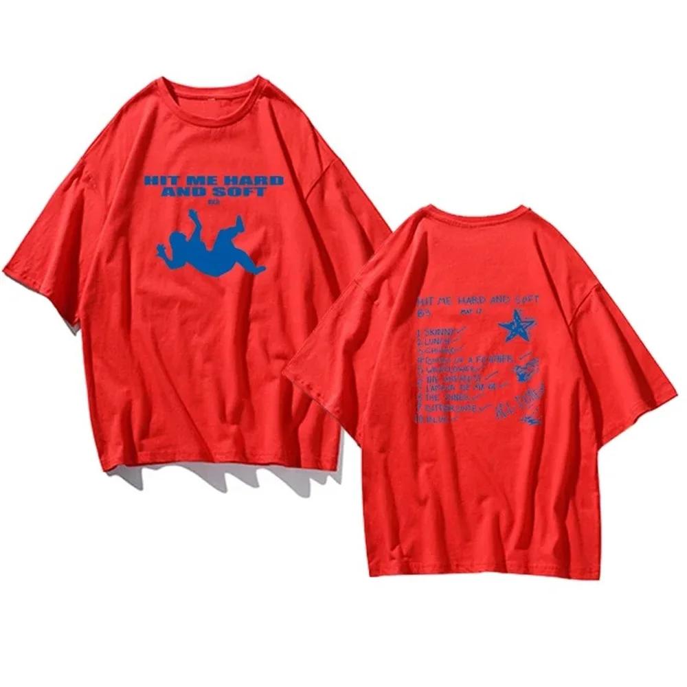 Summer Elements O Collar 100% Cotton T-shirt Billie Hit Me Hard and Soft Printed T-shirt Men's T-shirt Men's Casual Top Clothing