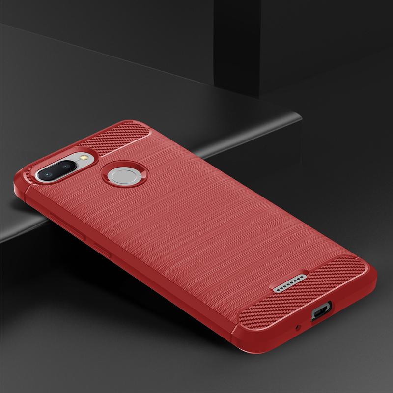

Матовий чохол з вуглецевого волокна для xiaomi redmi 6 протиударний чохол для телефону для xaomi redmi6 повний захисний м’який силіконовий чохол для телефону Redmi 6 червоний