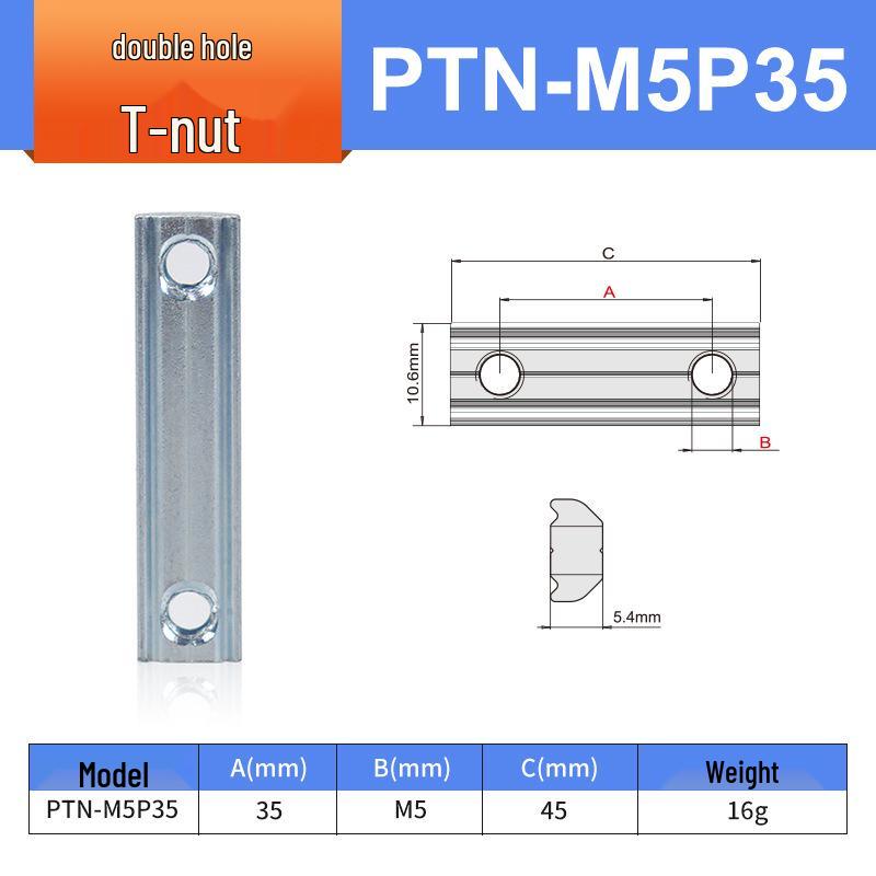 Aluminiumprofil-Verbindungsblock L-Block M4/M5 Einzel-/Doppelbohrungs-Mutter für Roboterarm-Zubehör (PEP2525, 1818)