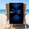Toalla de Playa con Diseño de Escudo de Club Impreso, Microfibra Súper Suave, Regalo Perfecto Cumpleaños, para Piscina, Playa, Viajes, para familia y amigos