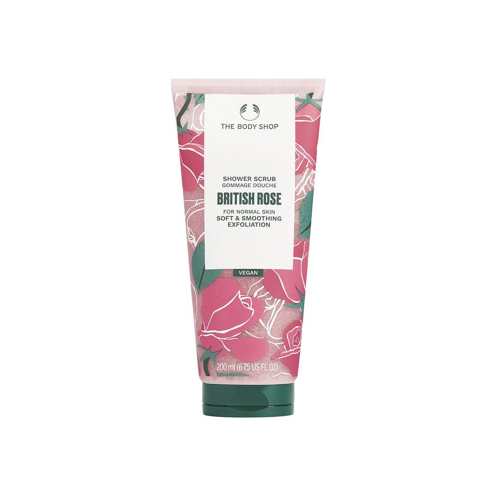 The Body Shop Shower Scrub BR 200mL British [Official] (Scent Rose) [Authentic]