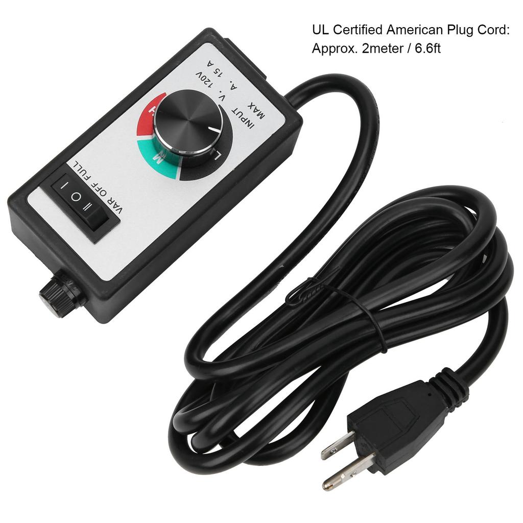 Fan Speed Controller Fan Speed Controller  Adjuster Electronic 120V 1500W 15A US Plug 2 Meter Cord Fan  Adjuster