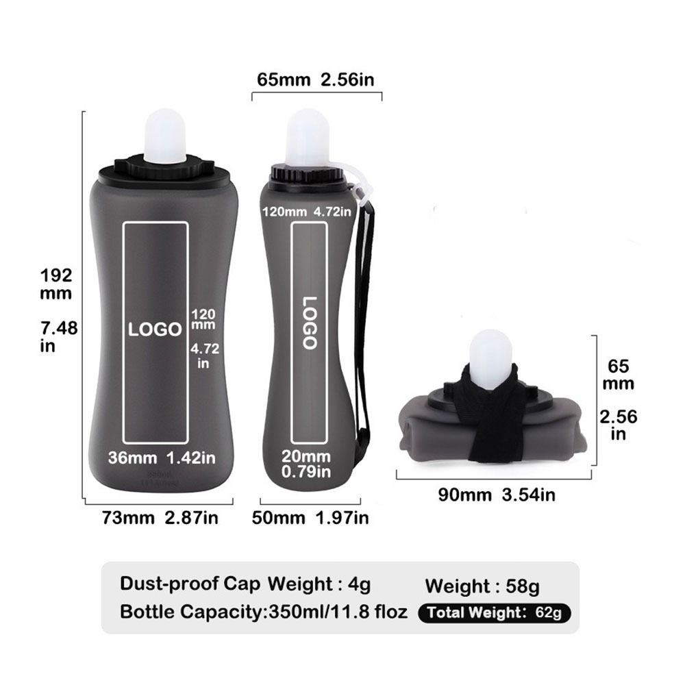 350ml Capacity Foldable Water Bottle Lightweight Travel Foldable Cup  Cycling Activities