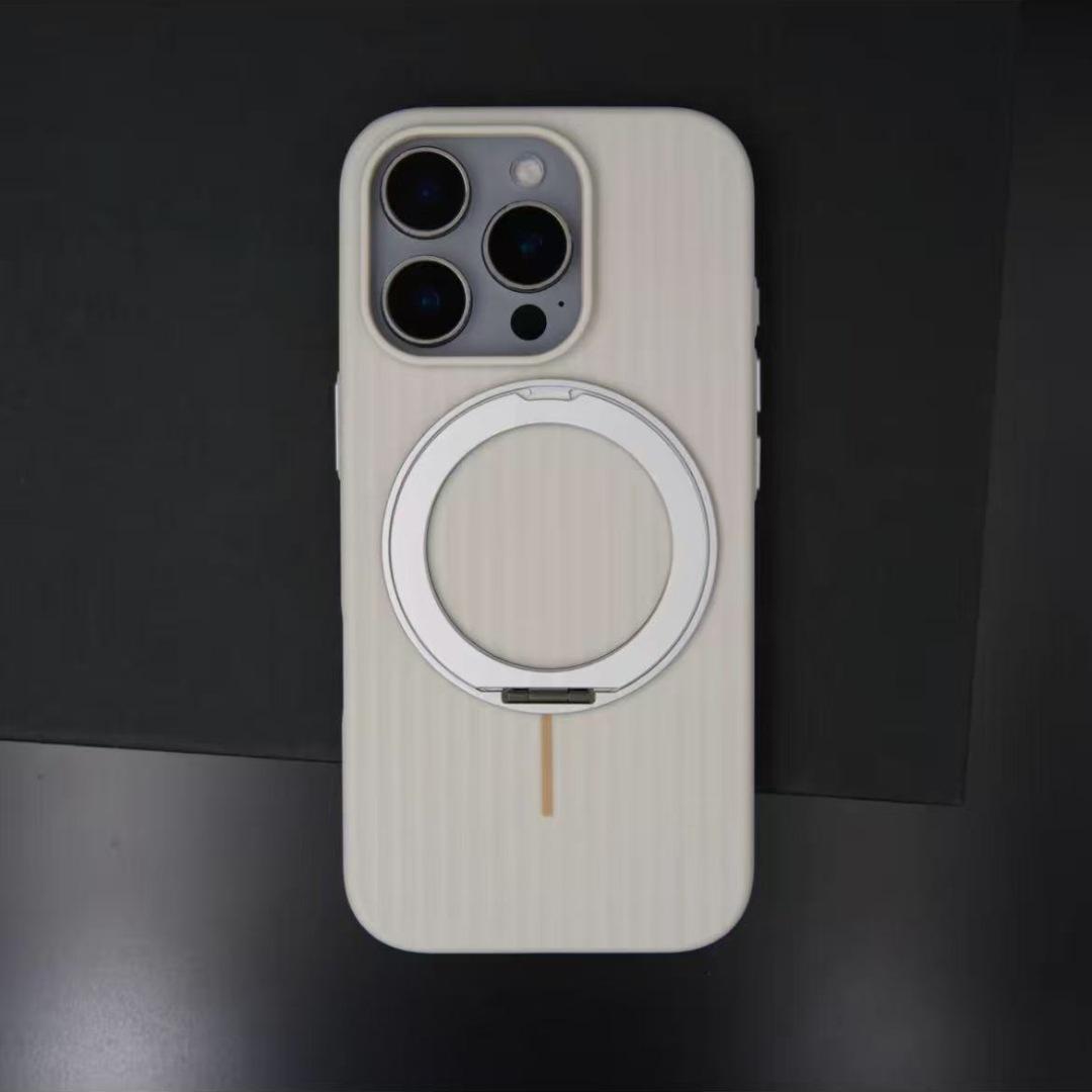 

Applicable To IPhone16promax Corrugated Magnetic Suction 360 Degree Rotating Bracket Mobile Phone Case Apple 15 Matte Anti Fall iPhone 13