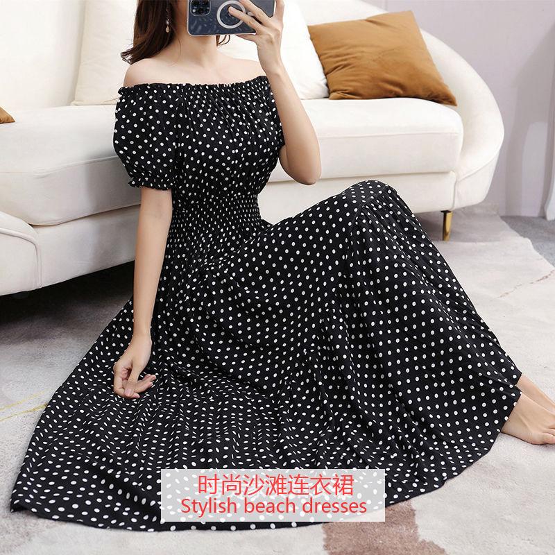 Seaside vacation beach dress cotton floral dress female shabahemi muslim