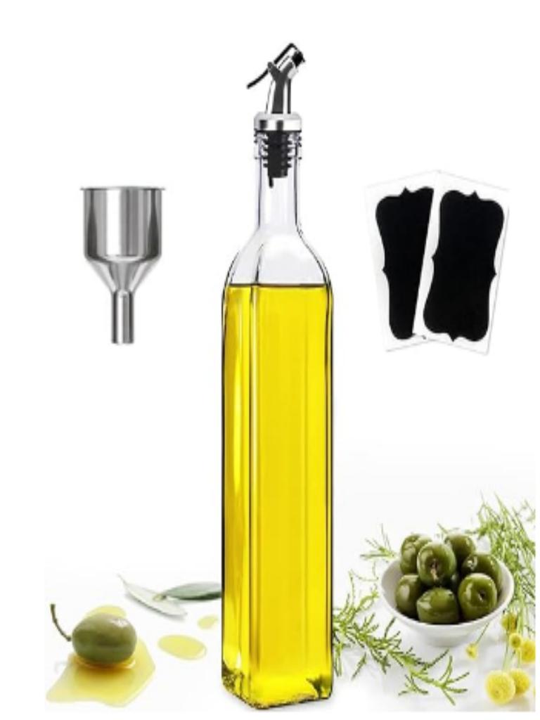 1/2 Pcs 500ml Glass Oil Bottle, Square Glass Oil Jug Glass Oil Bottle Soy Sauce and Vinegar Bottle Soy Sauce and Vinegar Bottle