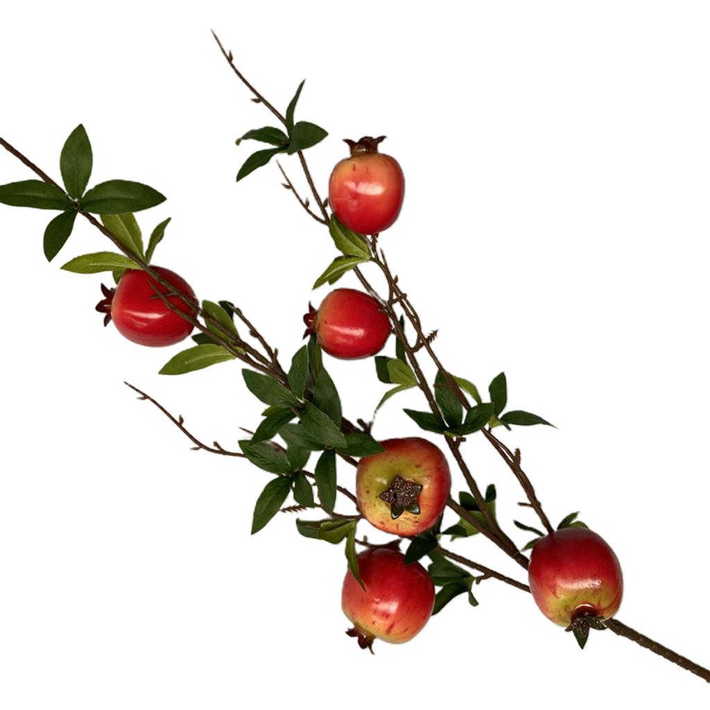 Red Artificial Pomegranate Branch Multifunctional Fake Simulation Pomegranate Bouquet Decoration for Photo Props