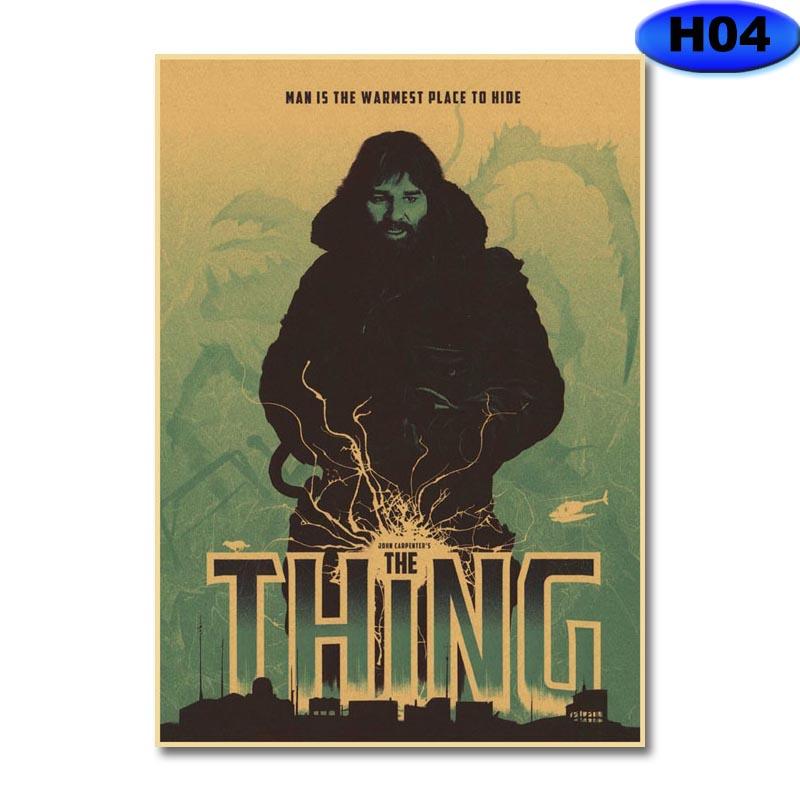 Classic Horror Movie The Thing Poster Retro Kraft Paper Posters DIY Wall Art Painting Stickers Home Bar Decor Fans Collection