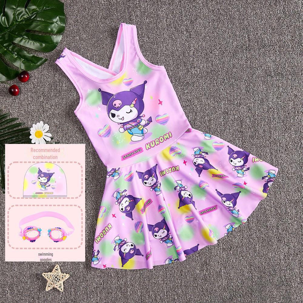 

Слитный купальник для девочек с рисунком 2024 года с юбкой для детей 3XL (130-140cm)