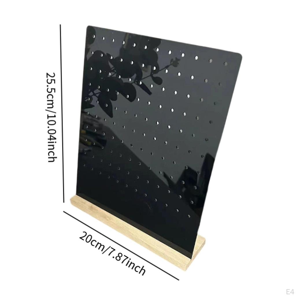 120 Holes Acrylic Earrings Holder Ear Ring Storage with Stable Wood Base Studs Displaying
