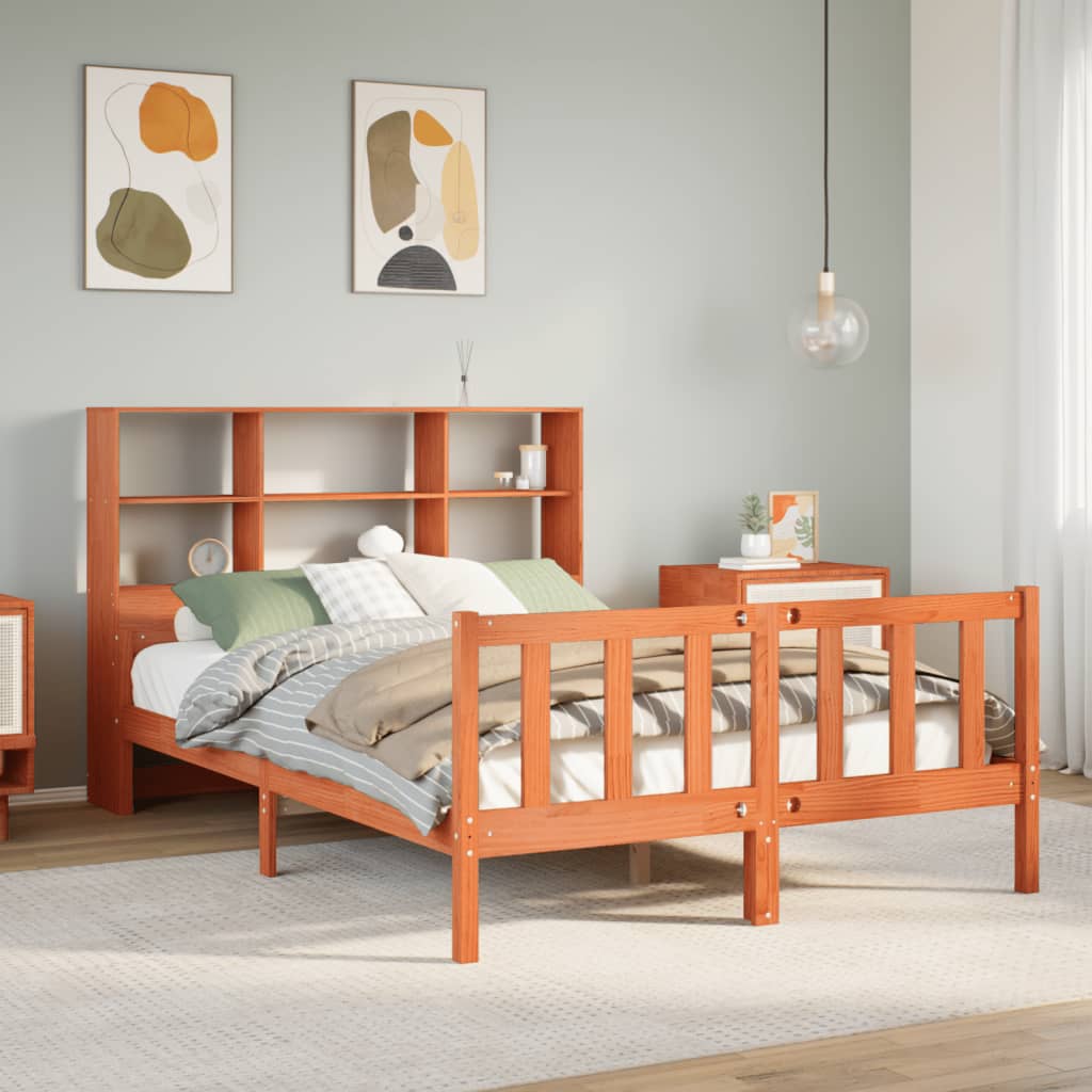 Solid Wood Bed without Mattress Wax Brown 160x200 cm Solid Wood