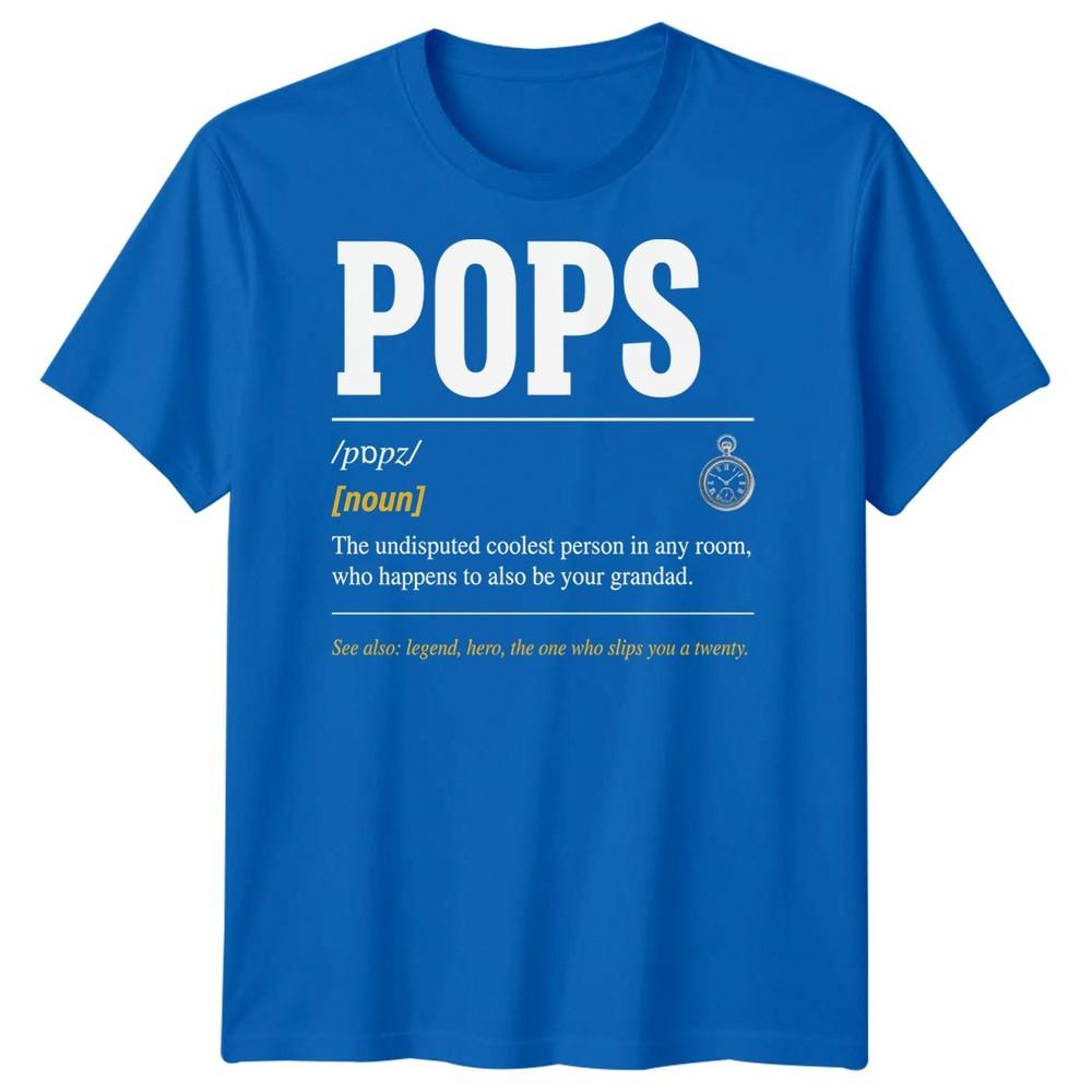 Pops Definition Unisexs T Shirt Grandad Grandpa Gift Fathers Day Graphic Tee