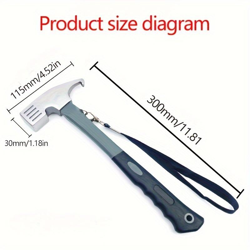 2pcs Heavy-Duty Camping Hammer with Tent Stake Remover - Comfort Grip Handle - Secure Carrying Strap Durable Carbon Steel Head for Outdoor Adventures