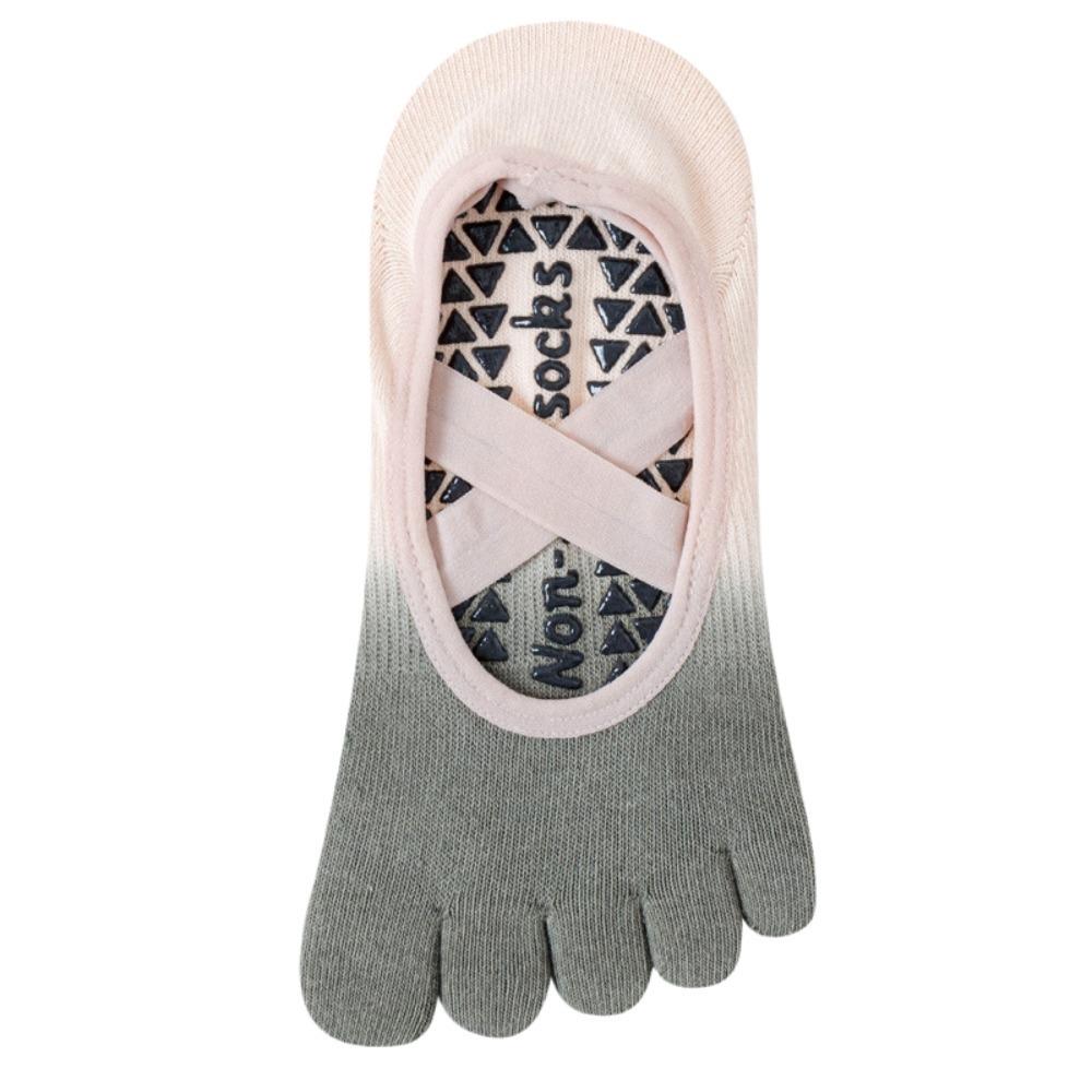 Gradient Color Women Yoga Socks Anti-Slip Yoga Short Hosiery Sports Five Finger Socks Fitness