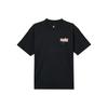 Men's Black Cotton Short-Sleeve T-Shirt with Crew Neck and Letter Print