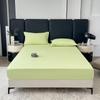 Solid Color Washed Cotton Fitted Sheet with Non-Slip Feature and Pillowcase
