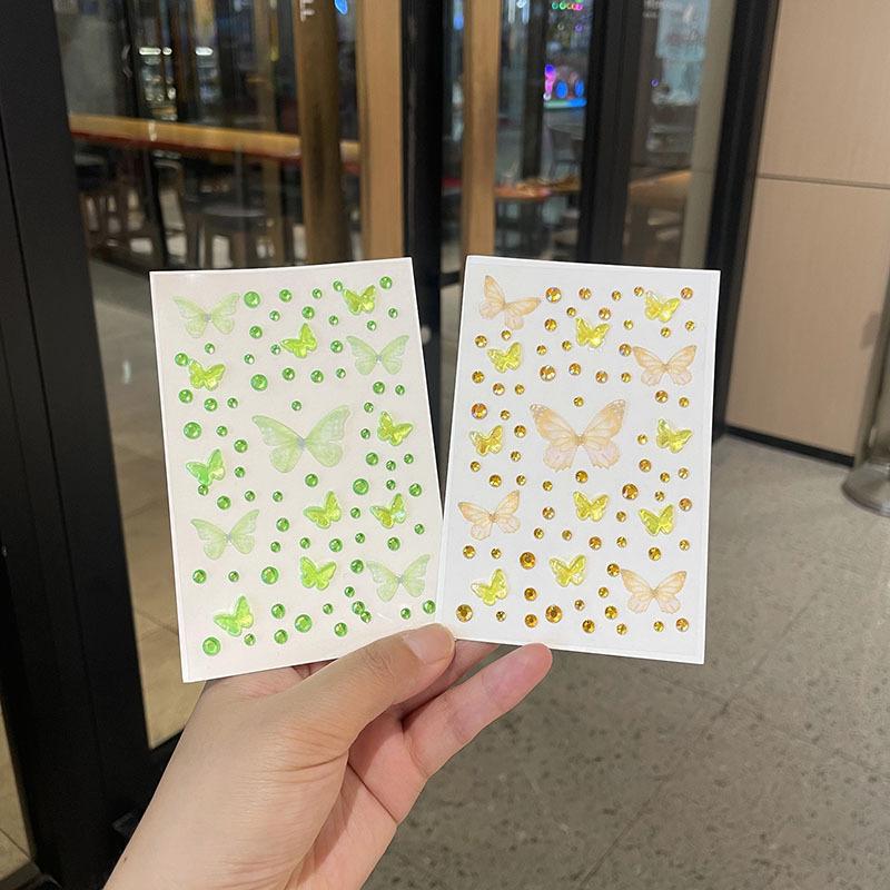 1 Blatt Elfen Schmetterling Gesichtsaufkleber Kawaii Selbstklebend Weben Schmetterling Deko Für Bühne Konzert Make-up Zubehör