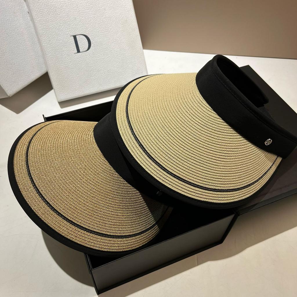 Japanese Fine Grass Woven Can Store Big Brim Sun Hat Summer Travel Folding Uv Vinyl Anti-Uv Empty Top Hat