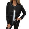 Women's Loose Comfortable Casual And Fashionable Round Neck Button Long Sleeved Stripe Jacket