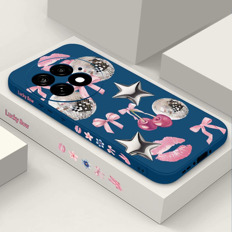 Case For OnePlus 15 13 13T 12 Cherry Bowknots Lips Disco Ball Pattern Shockproof Bumper Soft Silicone Cover For Oneplus Nord 5 13R 12R 11R 5G