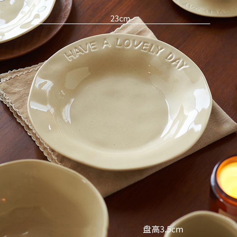 Creative Irregular Ceramic Plate Light Luxury Restaurant Pasta Dining Plates Cake Dessert Plate Home Afternoon Tea Tableware