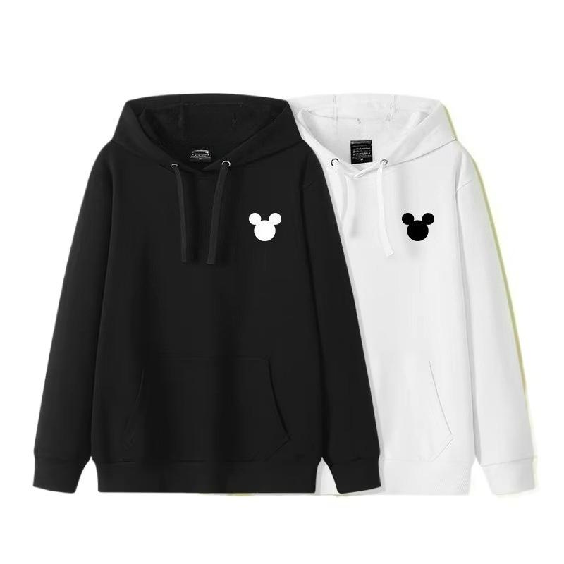 Cartoon Mouse Pattern Couple Hooded Hoodie for Women 2025 Autumn New Loose Long Sleeved Pullover Hoodie Coat Casual and Simple