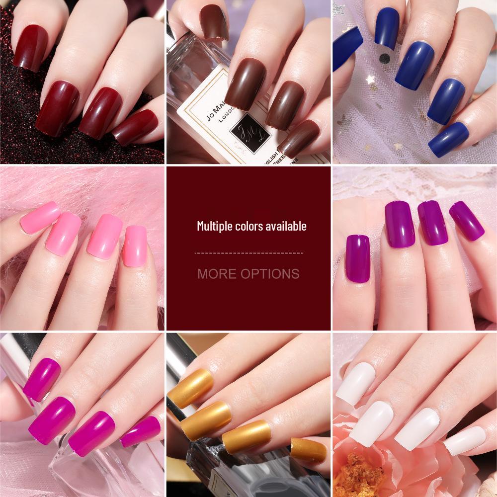 Einfarbige Vollabdeckung Nagelkunst-Patches – 24-teilige quadratische künstliche Nägel