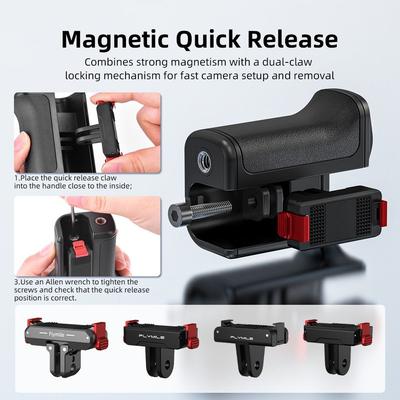 Quick Release Xplorer Grip Kit Handle Shutter Button Plastic Handle Street Grip Holder Frame Lightweight for DJI Osmo Action 6